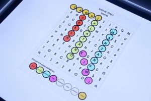 sopa de letras en la mesa de luz