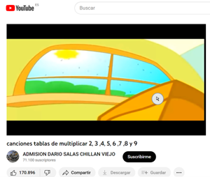 Youtube canción tablas