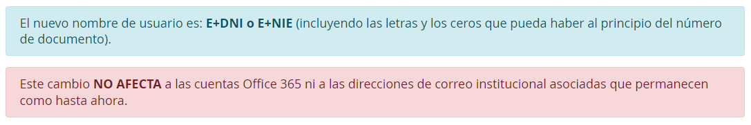 Cambio de nombre de usuario de la cuenta educastur Cambio de nombre de usuario de la cuenta educastur